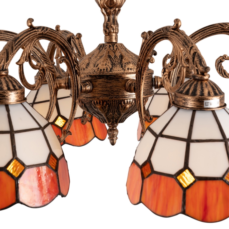 Brilagi - Tiffany-vitraažist pinnapealne laelamp SIENNA 6xE27/60W/230V läbimõõt 60 cm