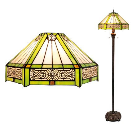 BRILAGI - Tiffany vitraažist põrandalamp EMERALD 2xE27/60W/230V