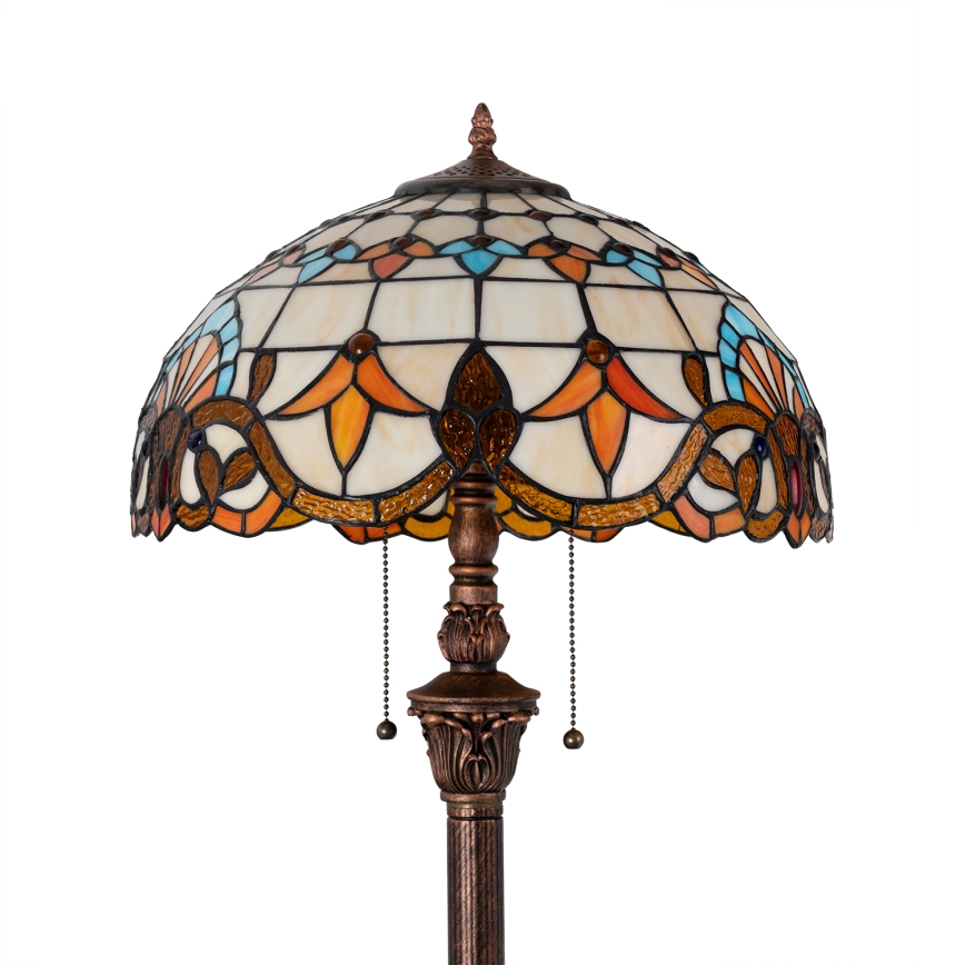 Brilagi - Tiffany-vitraažist põrandalamp MIRABELLA 2xE27/60W/230V
