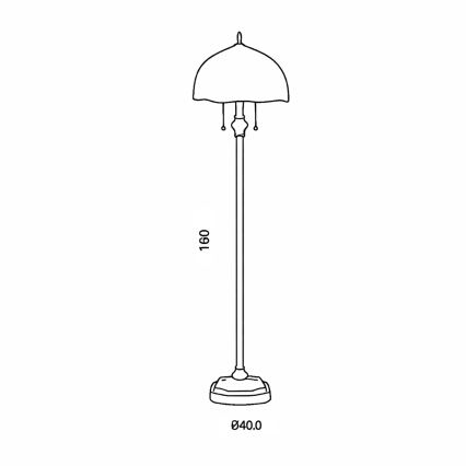 Brilagi - Tiffany-vitraažist põrandalamp MIRABELLA 2xE27/60W/230V