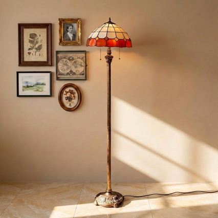 Brilagi - Tiffany-vitraažist põrandalamp SIENNA 2xE27/60W/230V