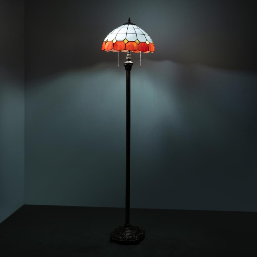 Brilagi - Tiffany-vitraažist põrandalamp SIENNA 2xE27/60W/230V