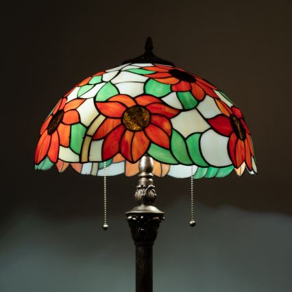 Brilagi - Tiffany vitraažist põrandalamp SUNFLOWER 2xE27/60W/230V