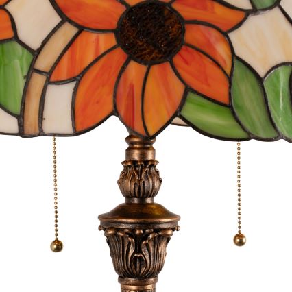 Brilagi - Tiffany vitraažist põrandalamp SUNFLOWER 2xE27/60W/230V