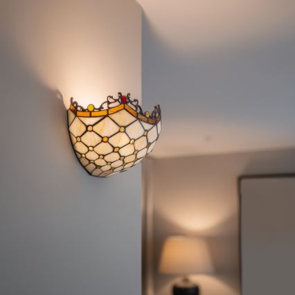 Brilagi - Tiffany-vitraažist seinavalgusti elevandiluu 1xE14/40W/230V