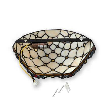 Brilagi - Tiffany-vitraažist seinavalgusti elevandiluu 1xE14/40W/230V