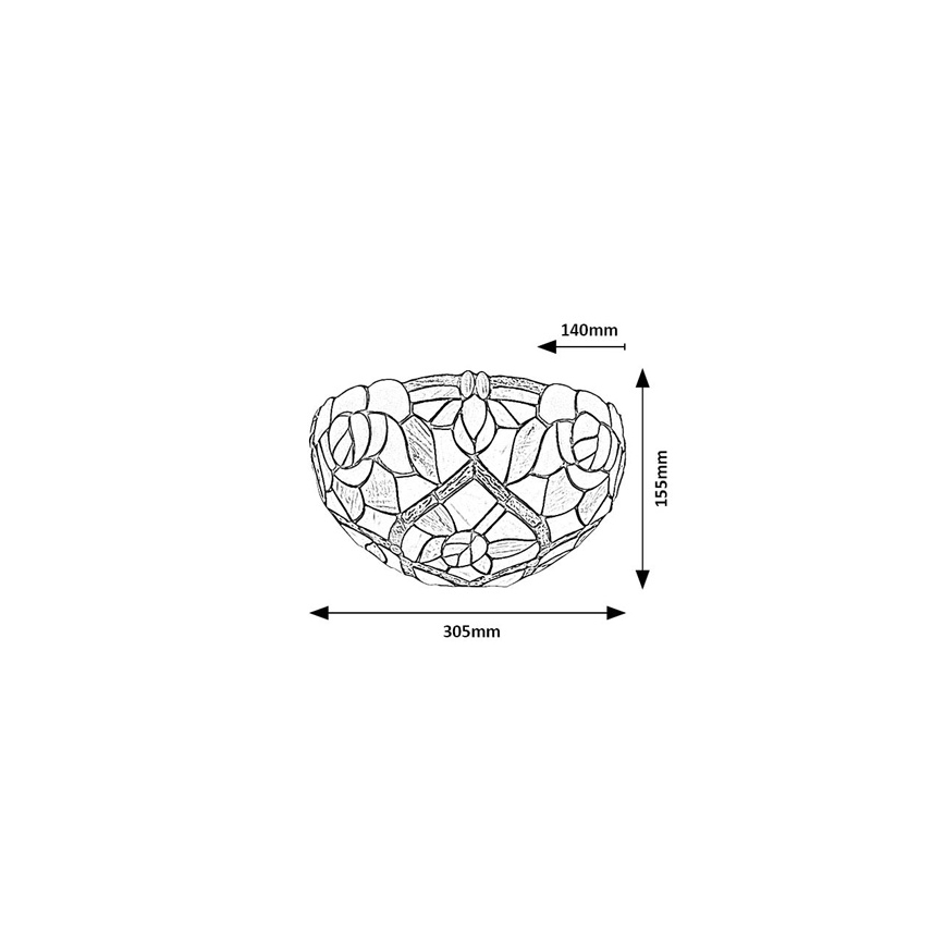 Brilagi - Tiffany vitraažist seinavalgusti GARLAN 1xE14/40W/230V