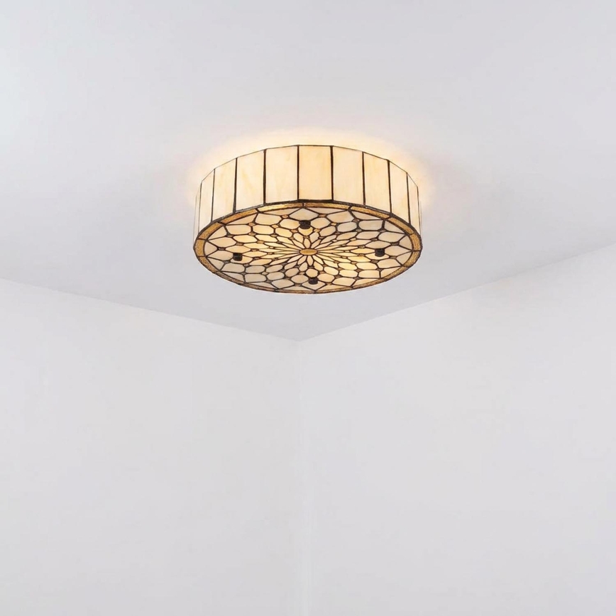 Brilagi - Tiffany vitraažlaelamp elevandiluu 3xE27/60W/230V läbimõõt 40 cm