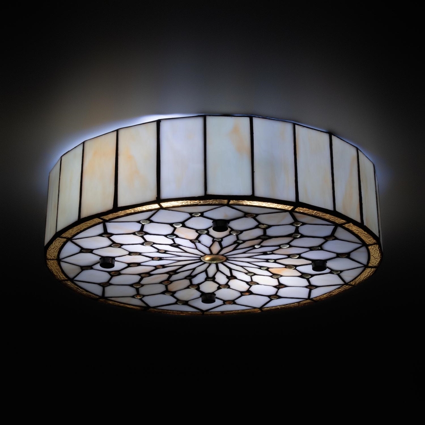 Brilagi - Tiffany vitraažlaelamp elevandiluu 3xE27/60W/230V läbimõõt 40 cm