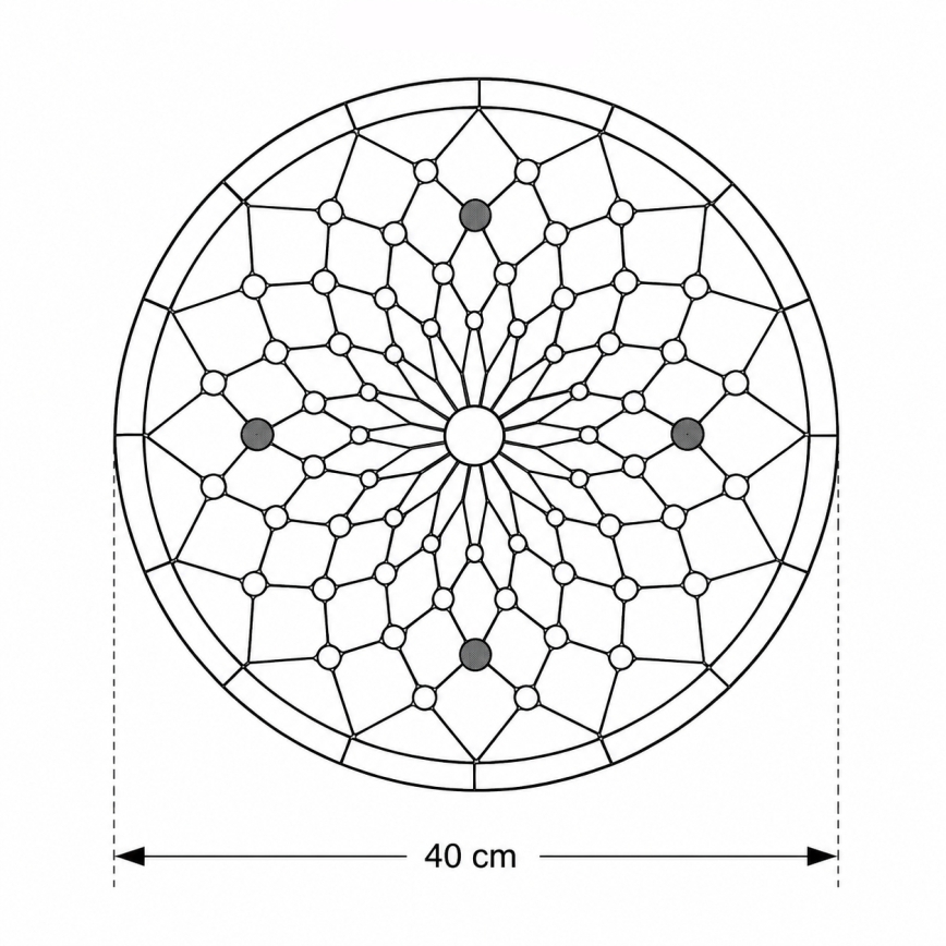 Brilagi - Tiffany vitraažlaelamp elevandiluu 3xE27/60W/230V läbimõõt 40 cm