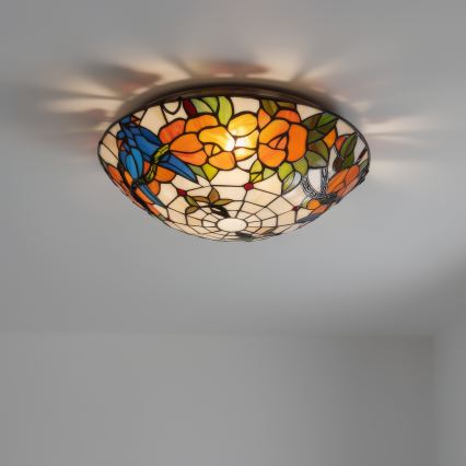 Brilagi - Tiffany-vitraažlaelamp JUNGLE 2xE27/60W/230V Ø 40 cm