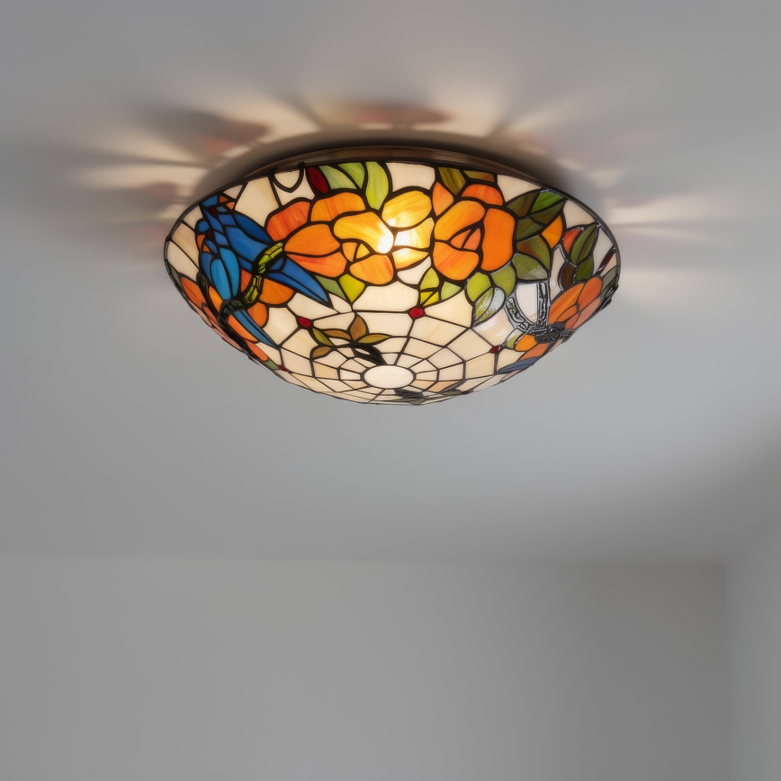 Brilagi - Tiffany-vitraažlaelamp JUNGLE 2xE27/60W/230V Ø 40 cm