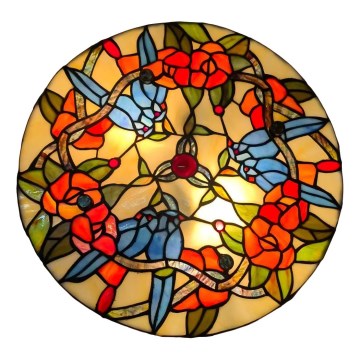 Brilagi - Tiffany-vitraažlaelamp JUNGLE 3xE27/60W/230V läbimõõt 40 cm