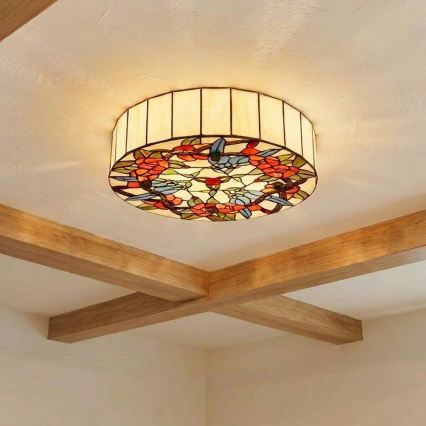 Brilagi - Tiffany-vitraažlaelamp JUNGLE 3xE27/60W/230V läbimõõt 40 cm