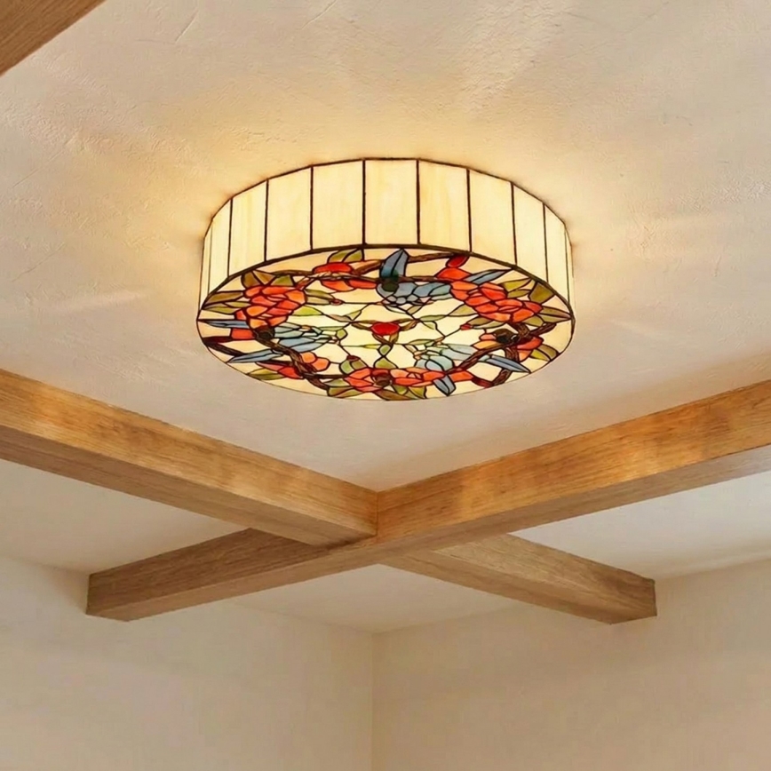 Brilagi - Tiffany-vitraažlaelamp JUNGLE 3xE27/60W/230V läbimõõt 40 cm
