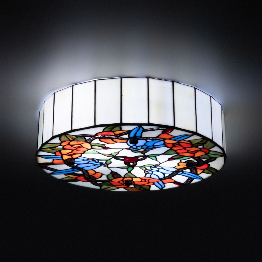 Brilagi - Tiffany-vitraažlaelamp JUNGLE 3xE27/60W/230V läbimõõt 40 cm