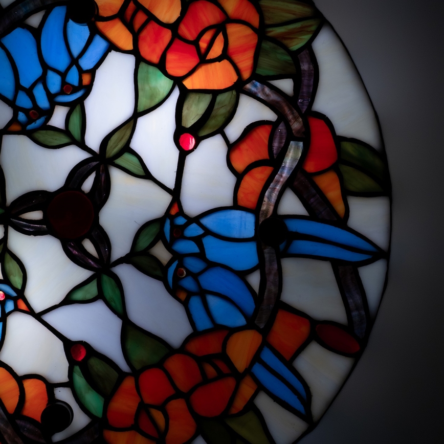 Brilagi - Tiffany-vitraažlaelamp JUNGLE 3xE27/60W/230V läbimõõt 40 cm