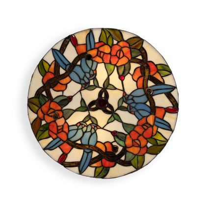 Brilagi - Tiffany-vitraažlaelamp JUNGLE 3xE27/60W/230V läbimõõt 40 cm