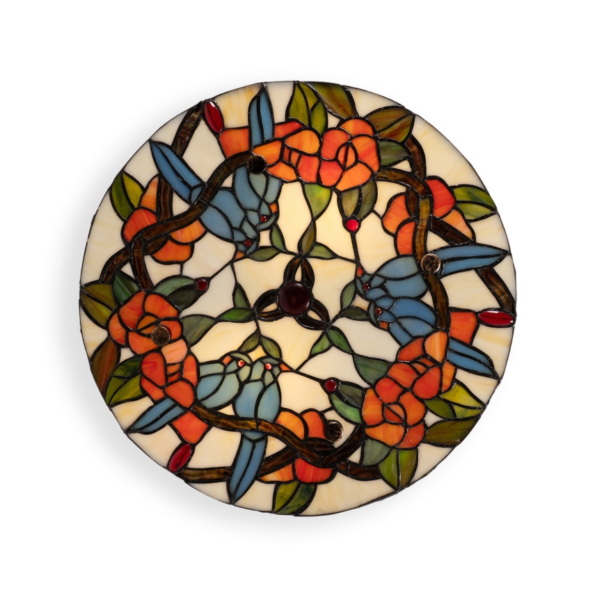 Brilagi - Tiffany-vitraažlaelamp JUNGLE 3xE27/60W/230V läbimõõt 40 cm
