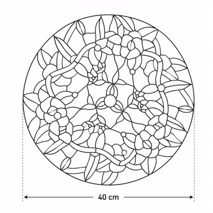 Brilagi - Tiffany-vitraažlaelamp JUNGLE 3xE27/60W/230V läbimõõt 40 cm