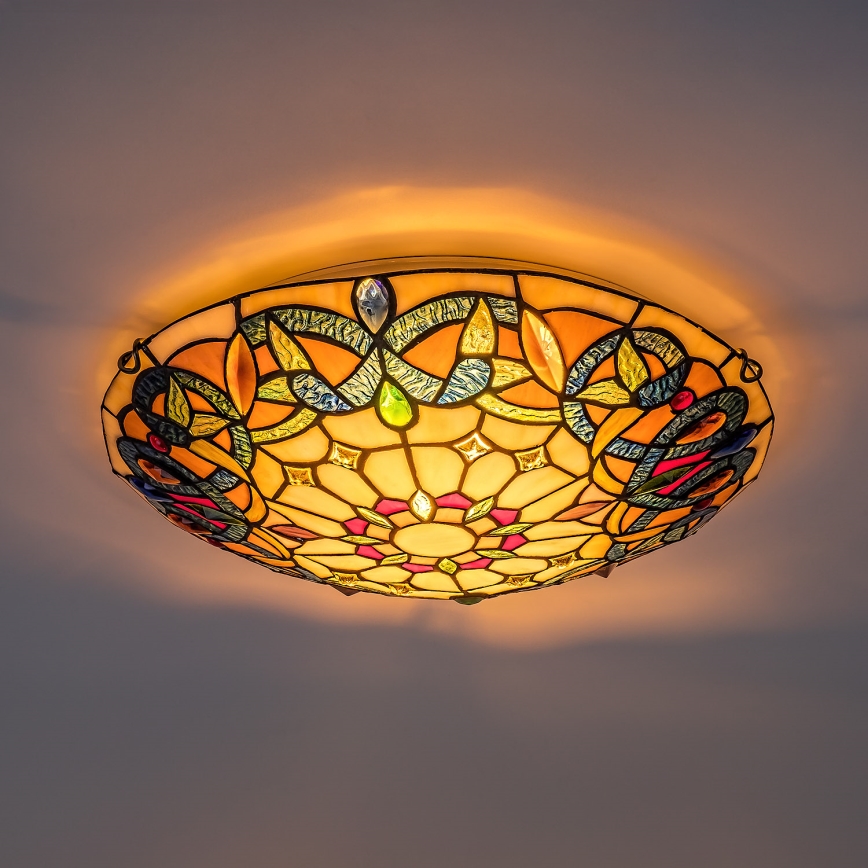 Brilagi - Tiffany-vitraažlaelamp LUISA 2xE27/60W/230V läbimõõt 40 cm