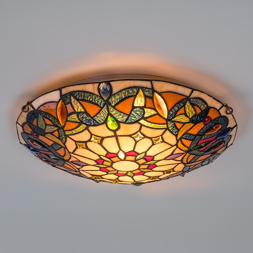 Brilagi - Tiffany-vitraažlaelamp LUISA 2xE27/60W/230V läbimõõt 40 cm