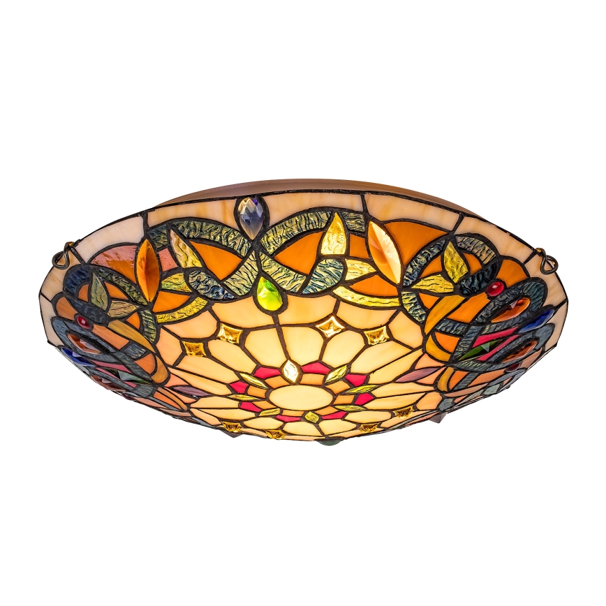 Brilagi - Tiffany-vitraažlaelamp LUISA 2xE27/60W/230V läbimõõt 40 cm
