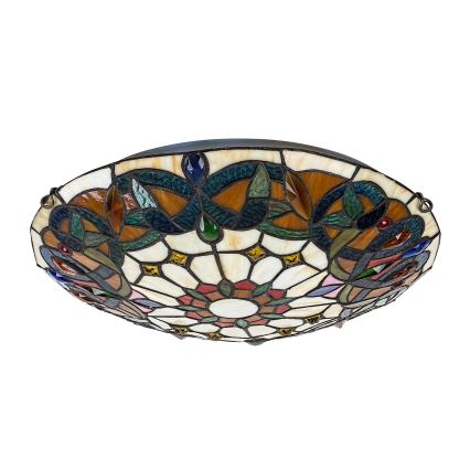 Brilagi - Tiffany-vitraažlaelamp LUISA 2xE27/60W/230V läbimõõt 40 cm
