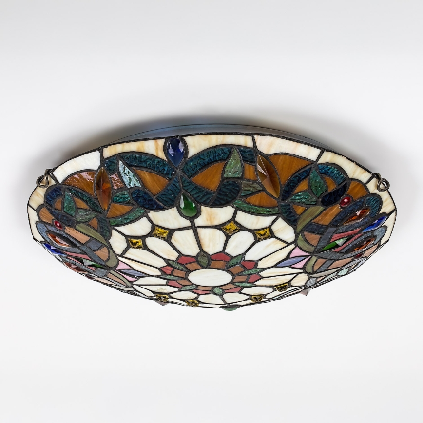 Brilagi - Tiffany-vitraažlaelamp LUISA 2xE27/60W/230V läbimõõt 40 cm