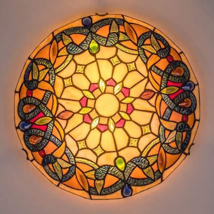 Brilagi - Tiffany-vitraažlaelamp LUISA 2xE27/60W/230V läbimõõt 40 cm