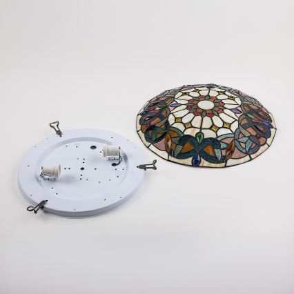 Brilagi - Tiffany-vitraažlaelamp LUISA 2xE27/60W/230V läbimõõt 40 cm
