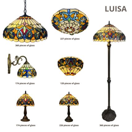 Brilagi - Tiffany-vitraažlaelamp LUISA 2xE27/60W/230V läbimõõt 40 cm