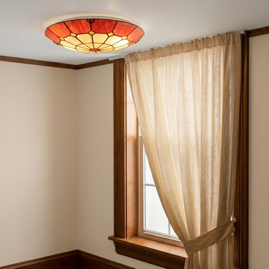 Brilagi - Tiffany vitraažlaelamp SIENNA 2xE27/60W/230V läbimõõt 40 cm