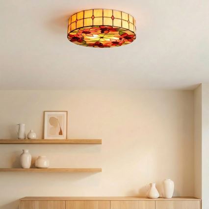 Brilagi - Tiffany-vitraažlaelamp SUNFLOWER 3xE27/60W/230V läbimõõt 40 cm