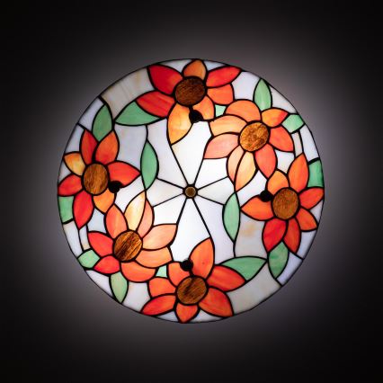 Brilagi - Tiffany-vitraažlaelamp SUNFLOWER 3xE27/60W/230V läbimõõt 40 cm