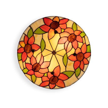 Brilagi - Tiffany-vitraažlaelamp SUNFLOWER 3xE27/60W/230V läbimõõt 40 cm
