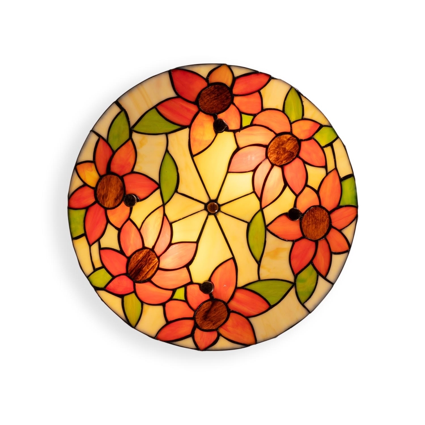 Brilagi - Tiffany-vitraažlaelamp SUNFLOWER 3xE27/60W/230V läbimõõt 40 cm