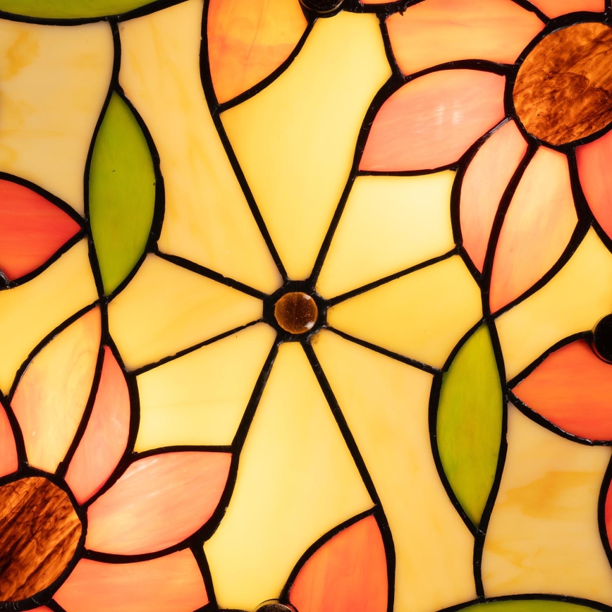 Brilagi - Tiffany-vitraažlaelamp SUNFLOWER 3xE27/60W/230V läbimõõt 40 cm