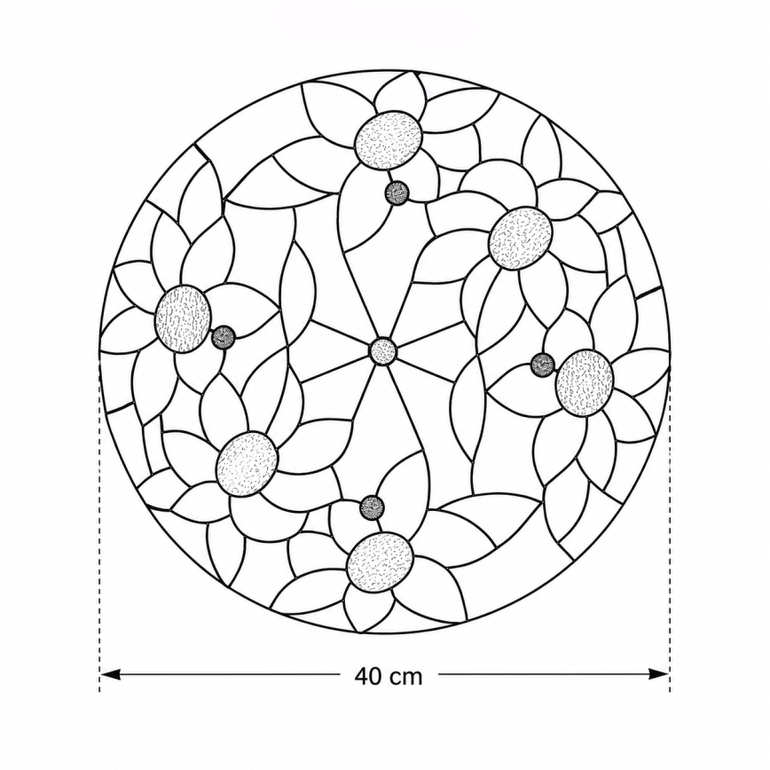 Brilagi - Tiffany-vitraažlaelamp SUNFLOWER 3xE27/60W/230V läbimõõt 40 cm