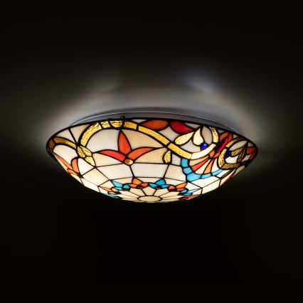 Brilagi - Tiffany-vitraažlaevalgusti MIRABELLA 2xE27/60W/230V läbimõõt 40 cm