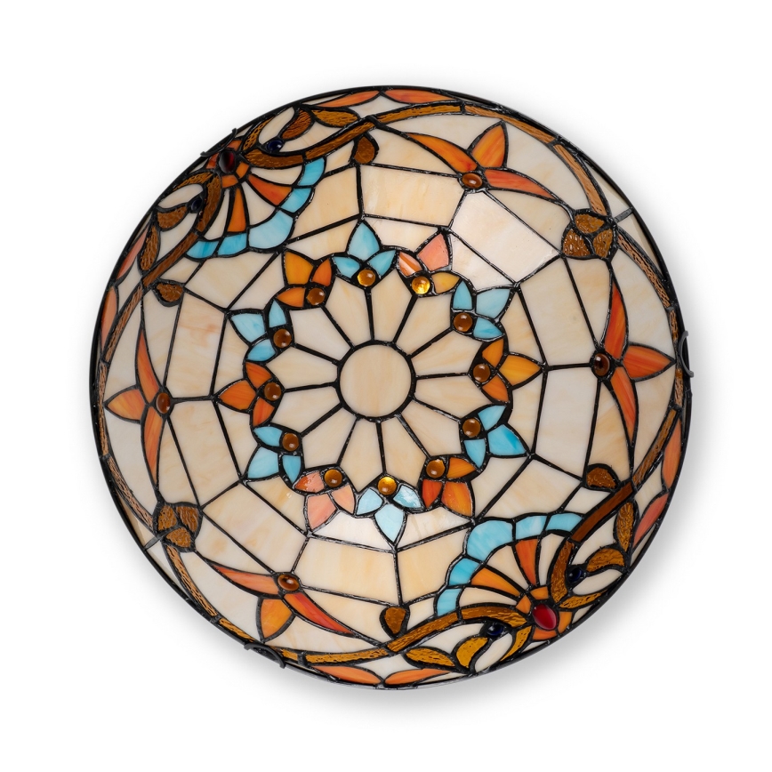 Brilagi - Tiffany-vitraažlaevalgusti MIRABELLA 2xE27/60W/230V läbimõõt 40 cm