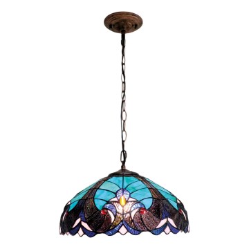 BRILAGI - Tiffany vitraažlühter ketiga CORAL 1xE27/60W/230V Ø 40 cm