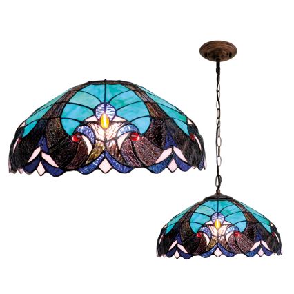 BRILAGI - Tiffany vitraažlühter ketiga CORAL 1xE27/60W/230V Ø 40 cm