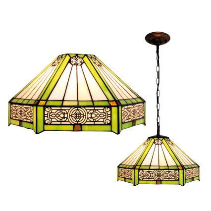 BRILAGI - Tiffany vitraažlühter ketiga EMERALD 1x E27, 60 W, 230 V, Ø 40 cm