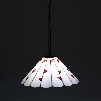Brilagi - Tiffany-vitraažlühter ketiga FOLIA 1xE27/60W/230V, läbimõõt 40 cm