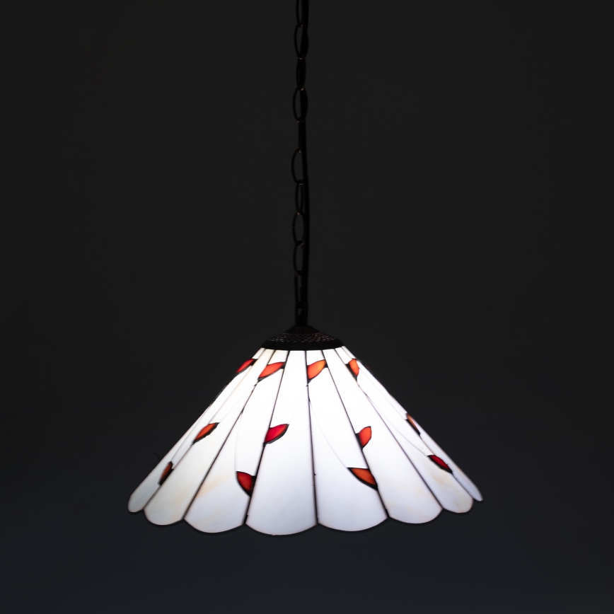 Brilagi - Tiffany-vitraažlühter ketiga FOLIA 1xE27/60W/230V, läbimõõt 40 cm