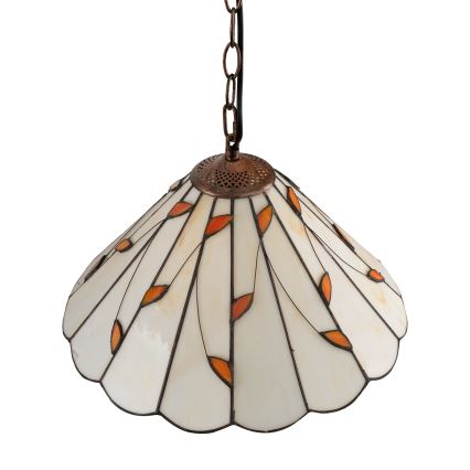 Brilagi - Tiffany-vitraažlühter ketiga FOLIA 1xE27/60W/230V, läbimõõt 40 cm