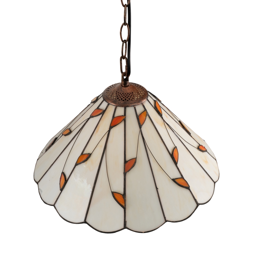 Brilagi - Tiffany-vitraažlühter ketiga FOLIA 1xE27/60W/230V, läbimõõt 40 cm