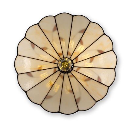 Brilagi - Tiffany-vitraažlühter ketiga FOLIA 1xE27/60W/230V, läbimõõt 40 cm
