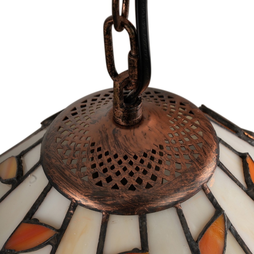 Brilagi - Tiffany-vitraažlühter ketiga FOLIA 1xE27/60W/230V, läbimõõt 40 cm